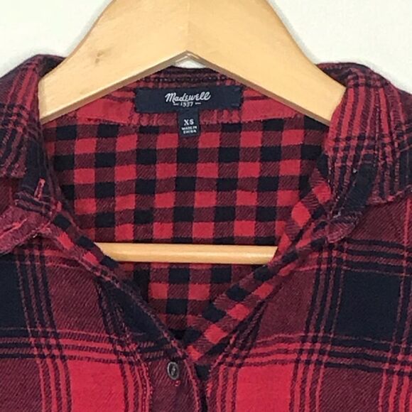 Madewell Sz XS Plaid Button Up Shirt - Picture 3 of 5